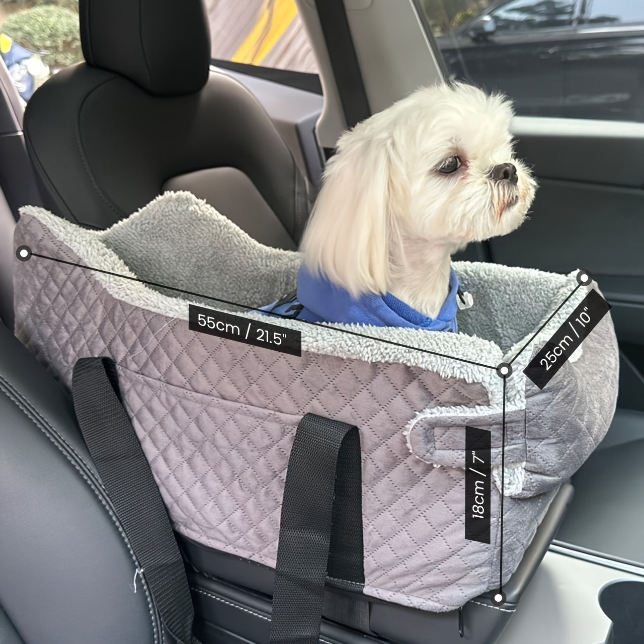 Caisse de transport chien-Center Console Velours