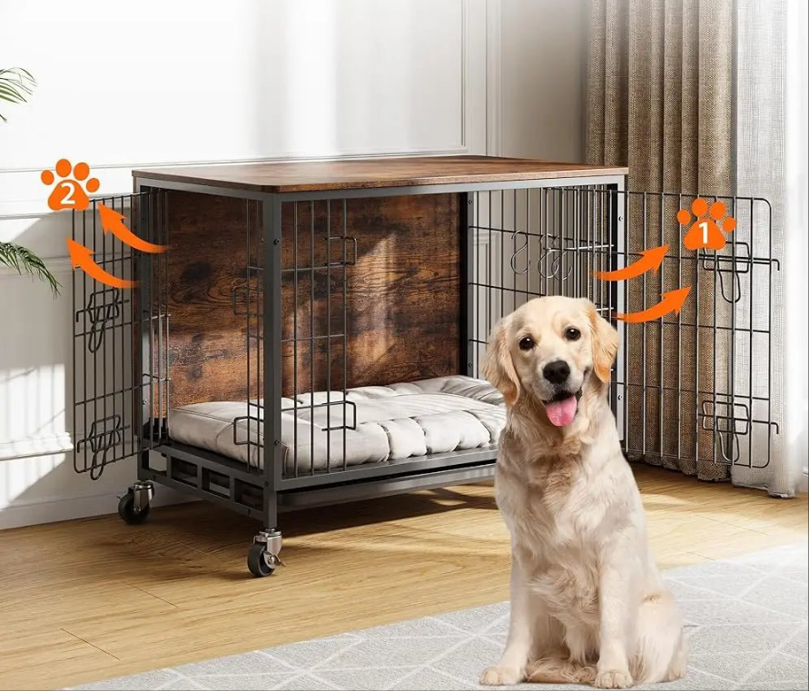 Cage chien- Brun Rustique