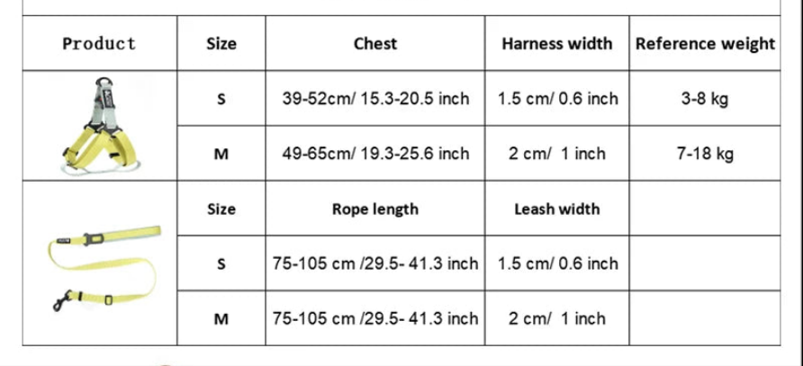 Harnais chien- KOMMILIFE Harness Leash Set