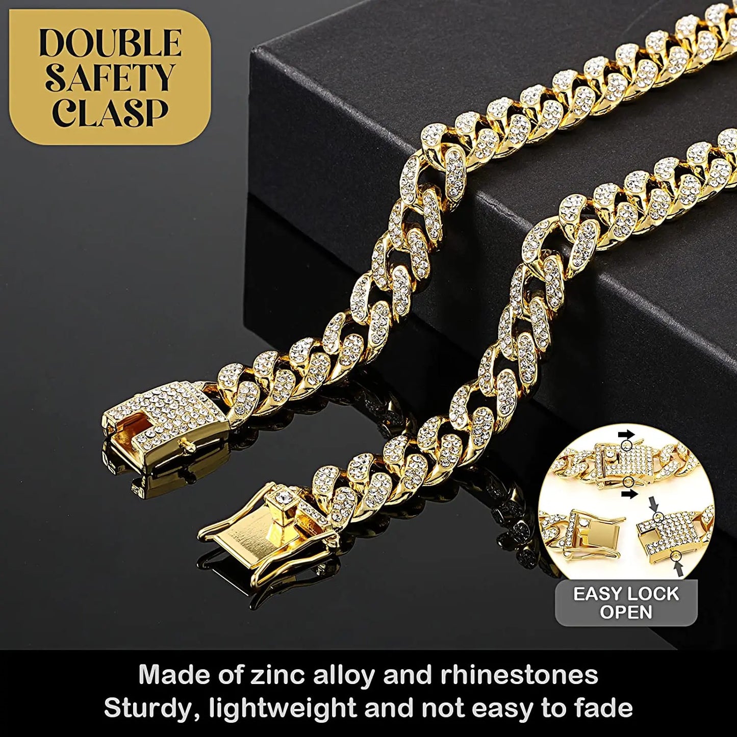 Collier chien- Rhinestone Gold Dog Chain