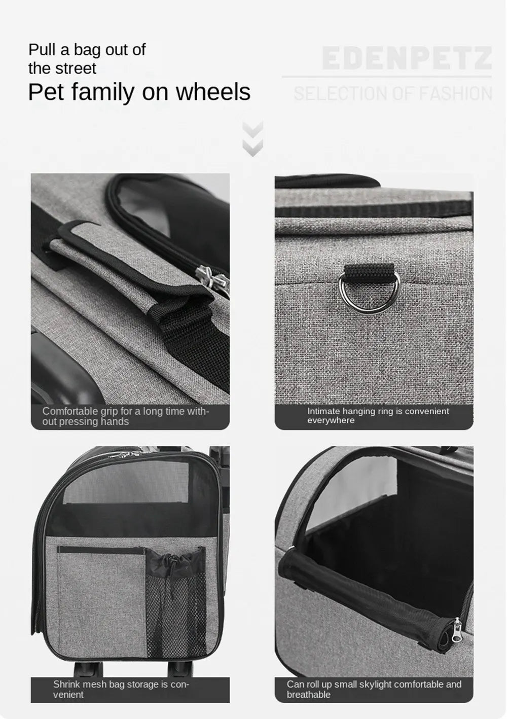 Cage de transport pour chien- Dog Trolley Rolling Luggage