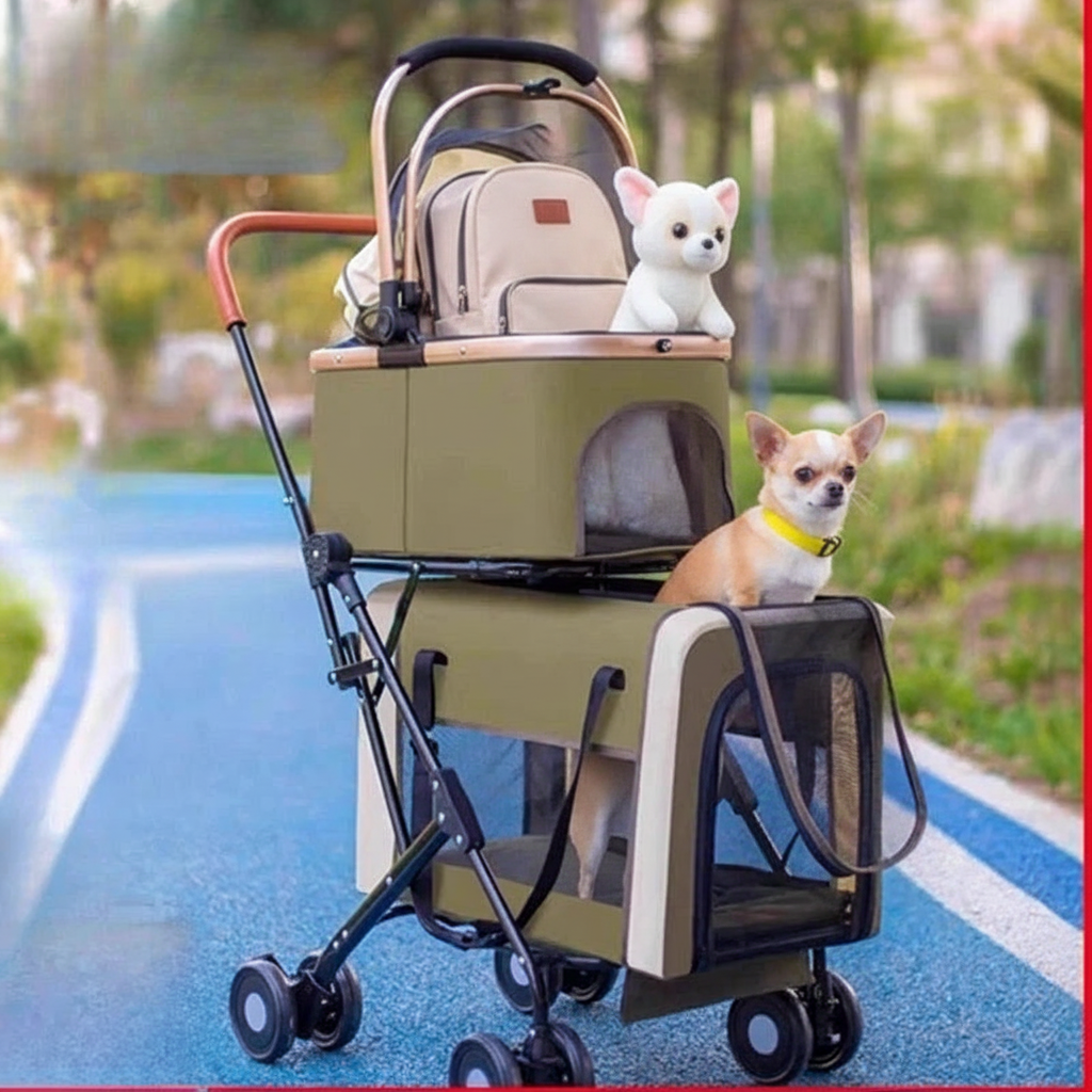 Poussette pour chien- Abdo Detachable Double-decker