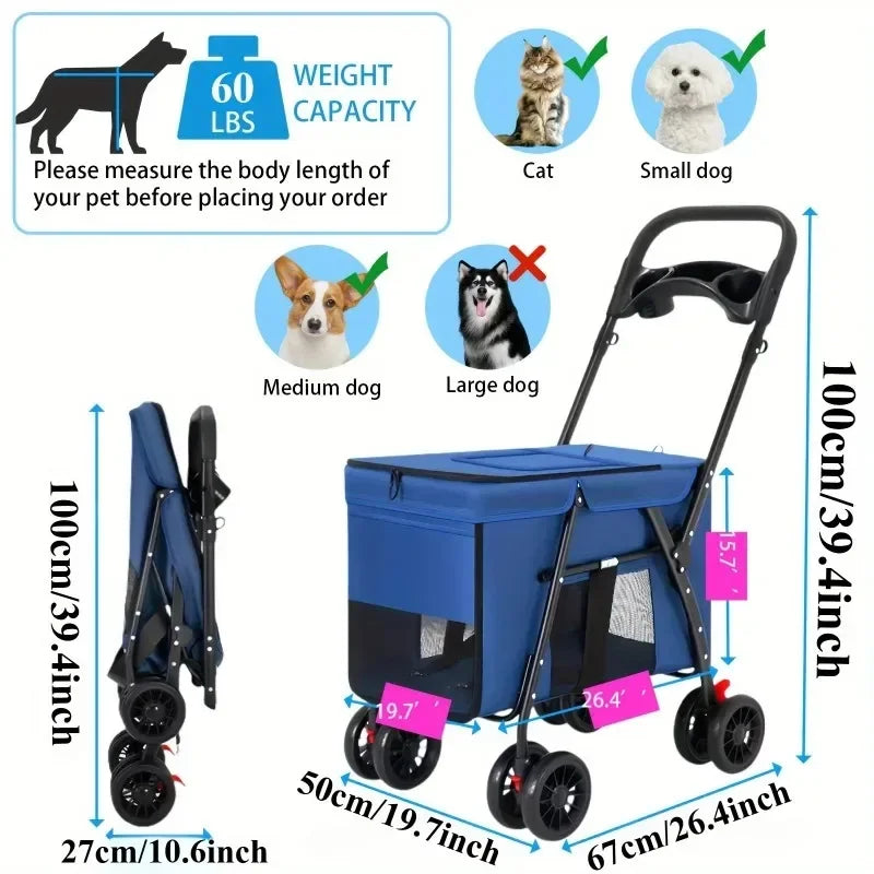 Poussette pour chien- Pet Wagon Stroller