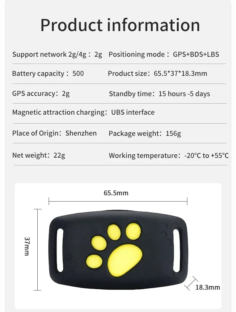 Collier GPS pour chien- Anti-Loss Real-Time Tracking