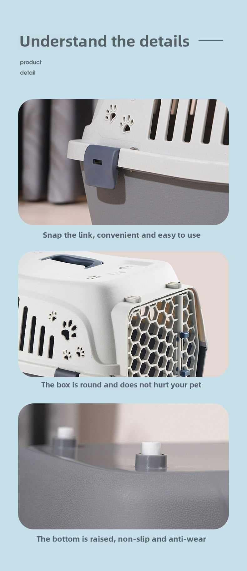 Cage chien- Cage Rigide * Gris