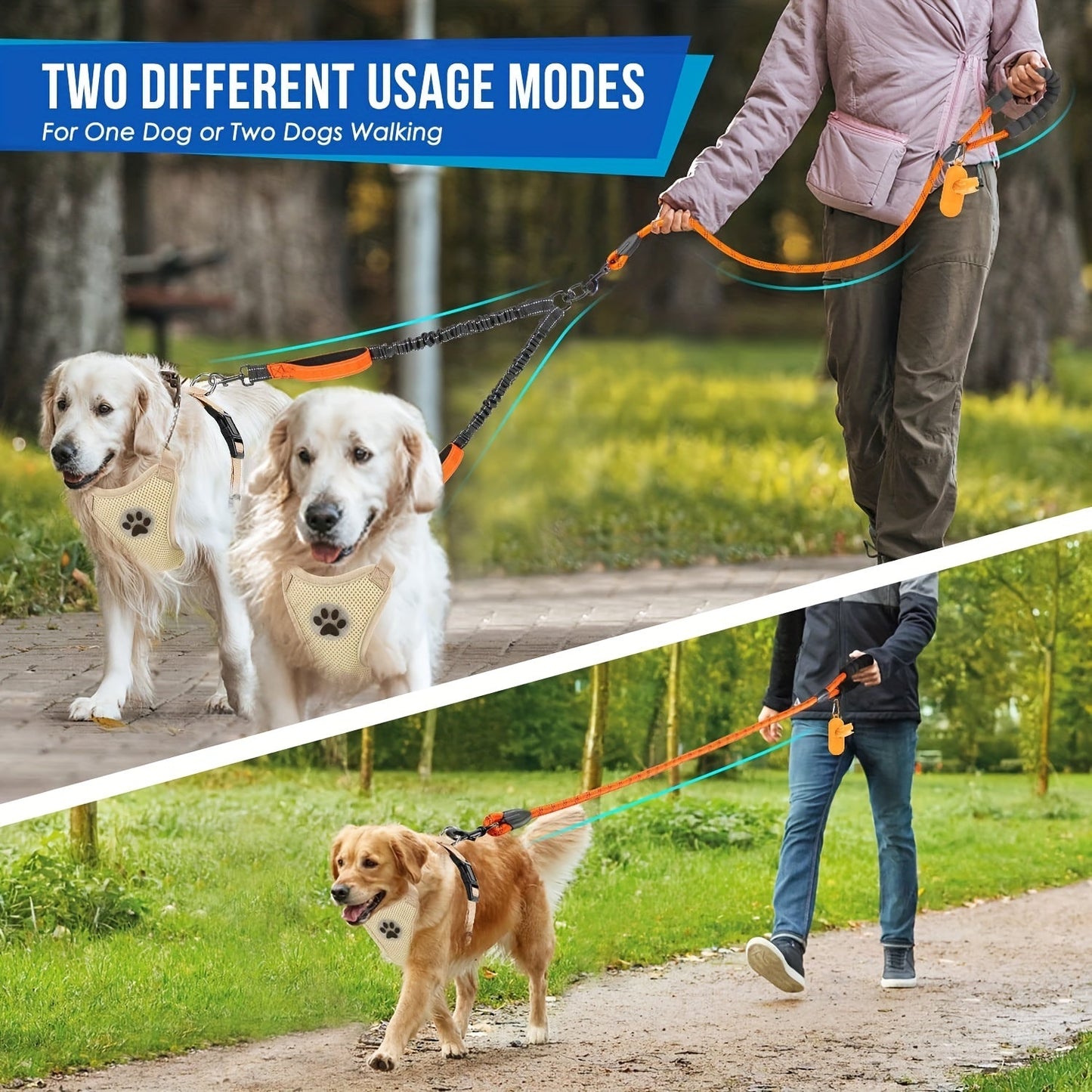 Laisse pour chien - Laisse Double Poop Bag - Le Chihuahua Voyageur