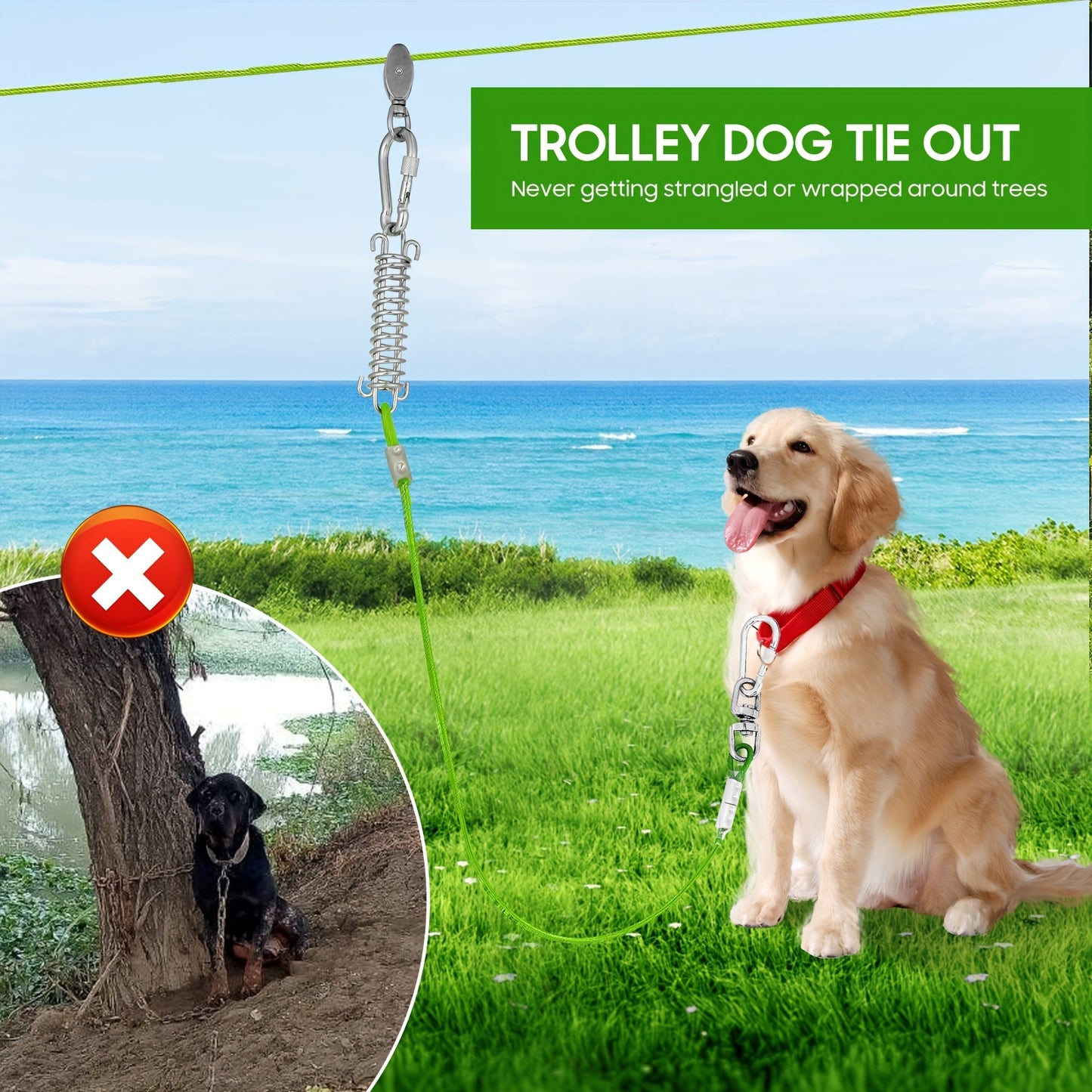 Longe pour chien- Dog Zipline