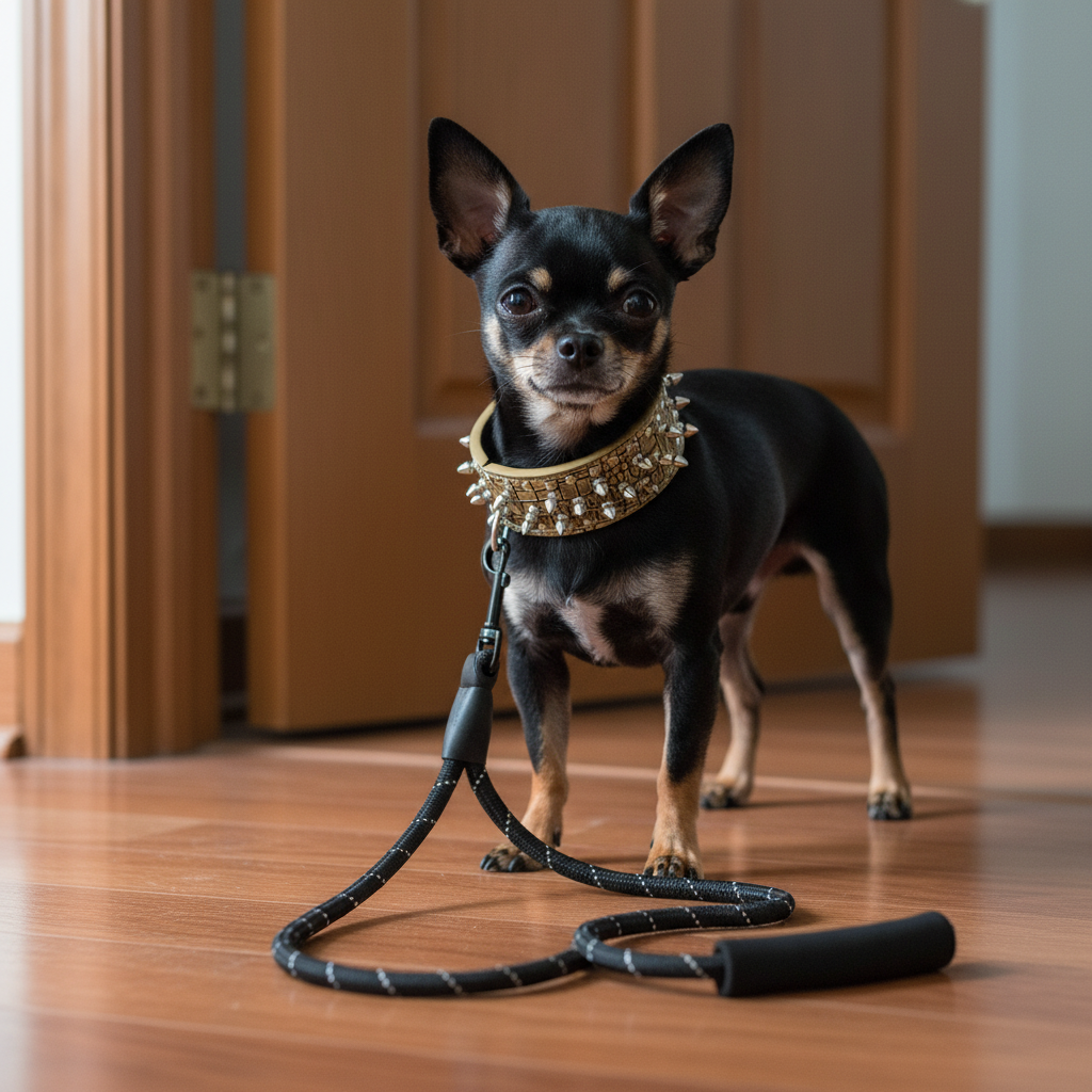 Collier chien- Leather Spiked Studded
