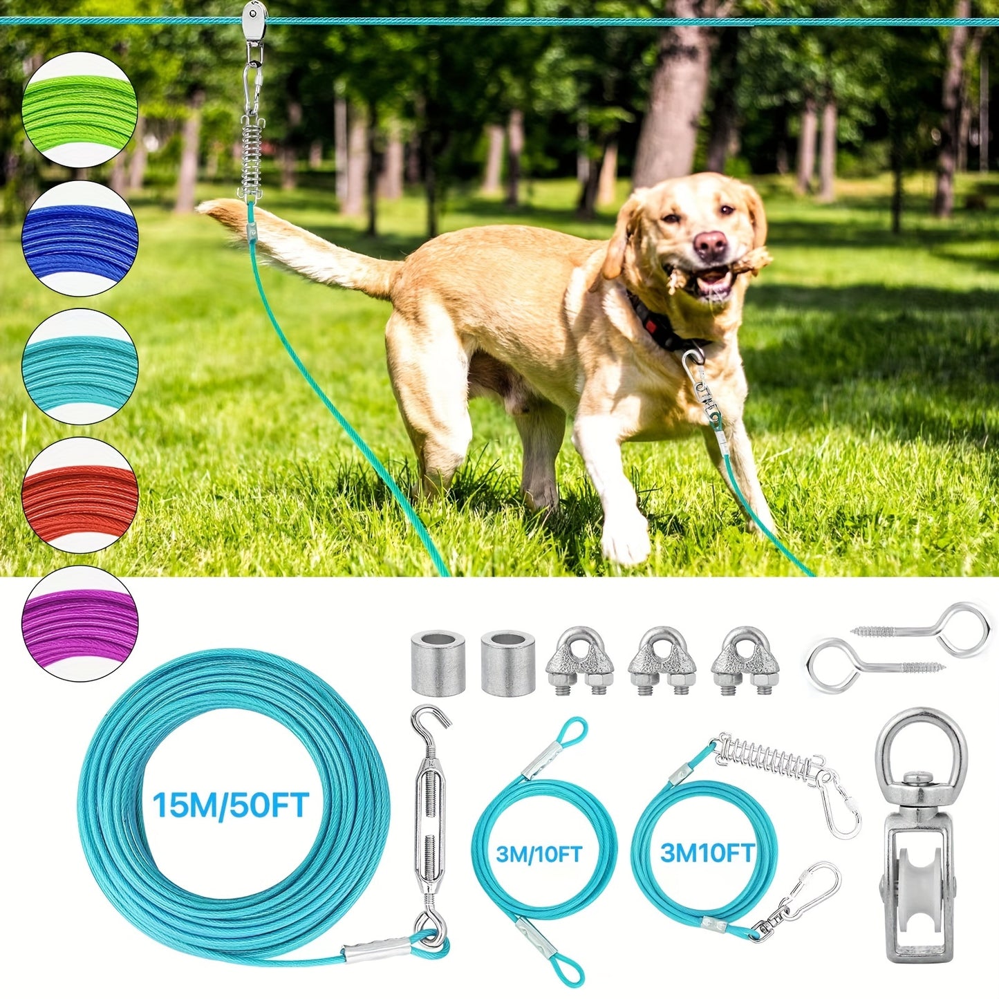 Longe pour chien- Dog Zipline