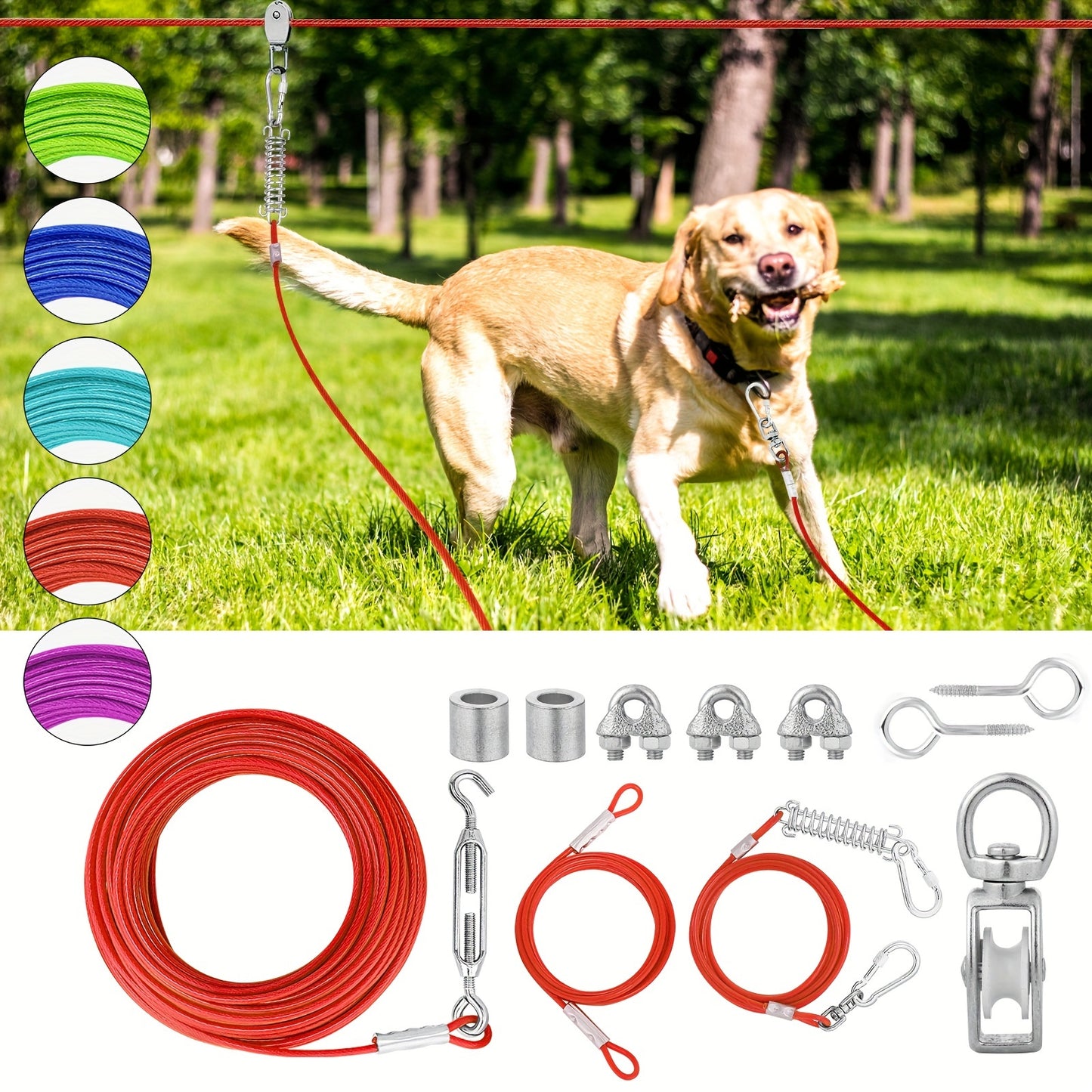 Longe pour chien- Dog Zipline