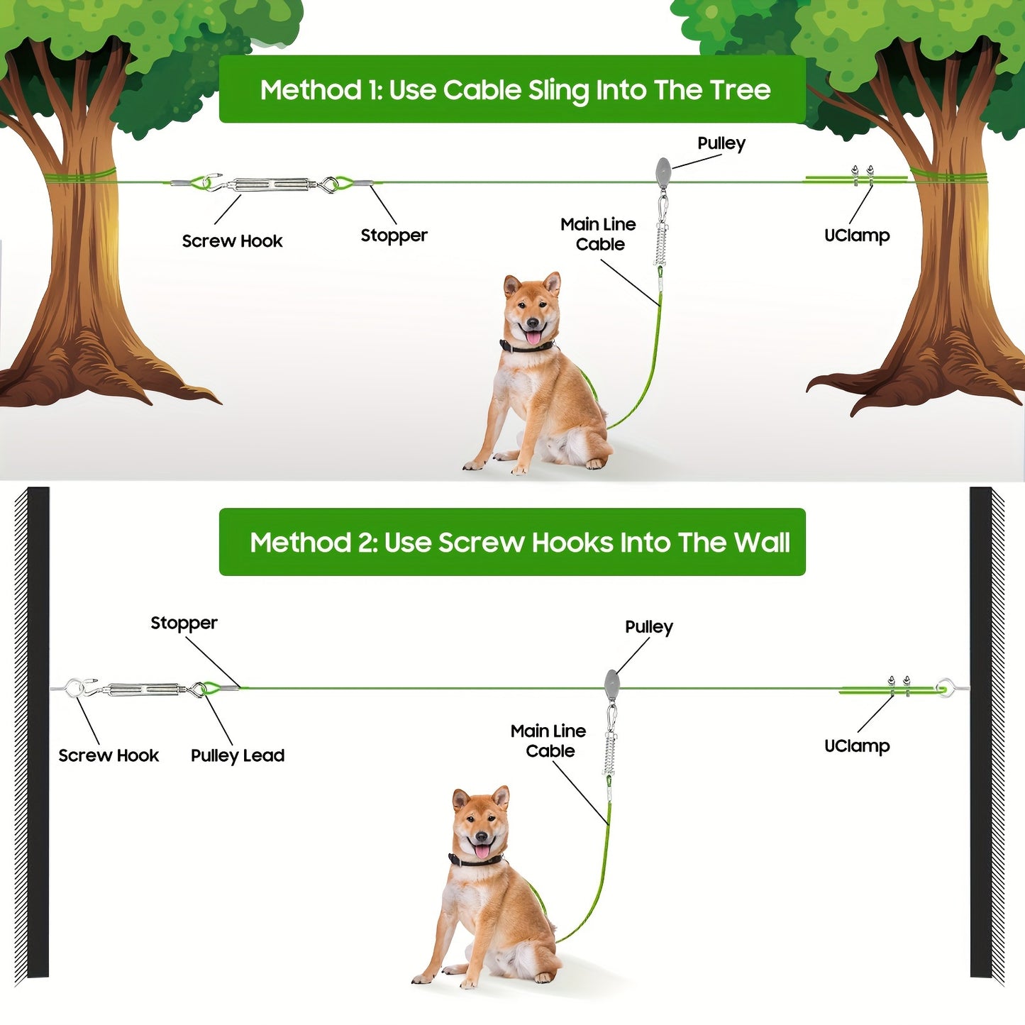 Longe pour chien- Dog Zipline