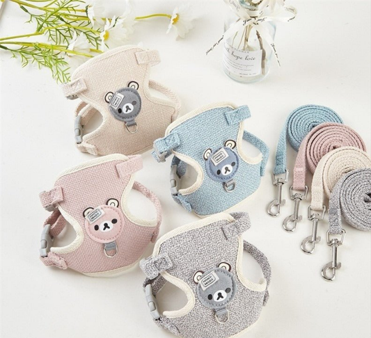 Laisse-Harnais pour chien - Tête d'ours de dessin animé