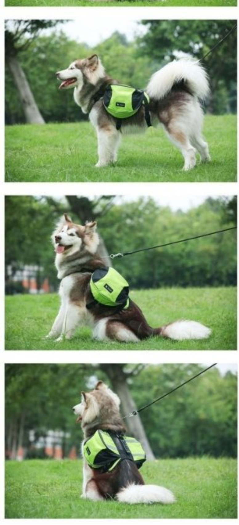 Harnais pour chien - Sac bandes réfléchissantes