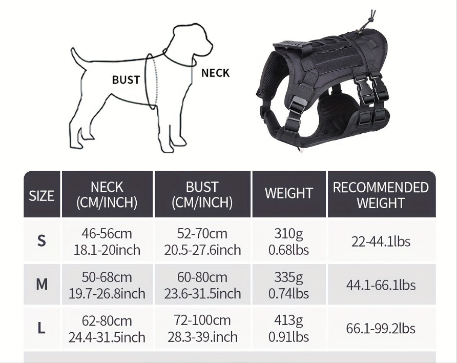 harnais anti traction chien- Explosion-proof Impact Dog Tactical