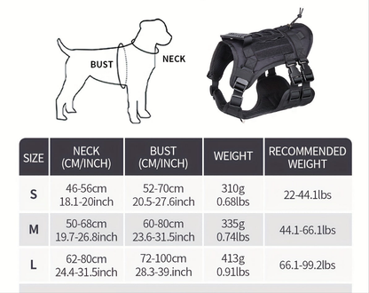 harnais anti traction chien- Explosion-proof Impact Dog Tactical