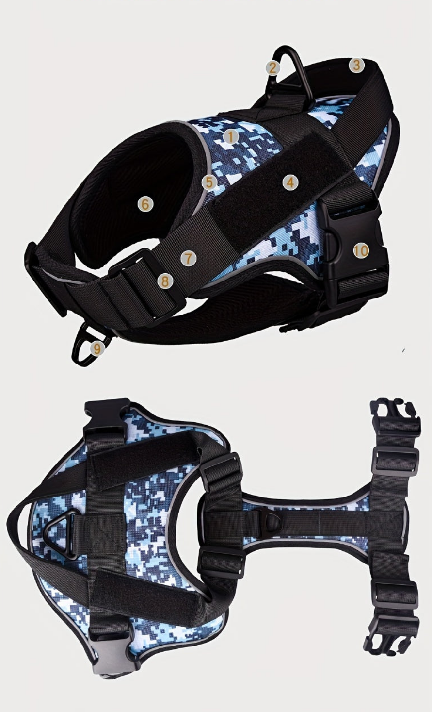 Harnais anti traction chien- Training Tactical.