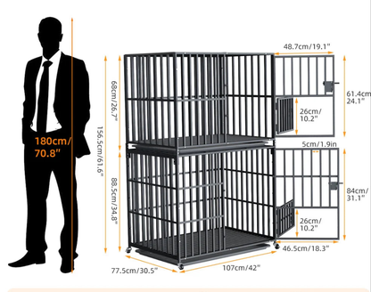Cage chien- Oversized Stackable
