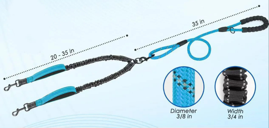 Laisse pour chien- Double 360 Swivel