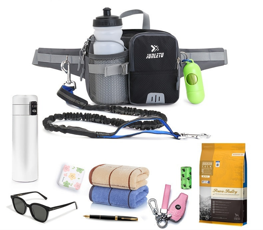 Laisse pour chien- Pochette Multi Fonction anti traction