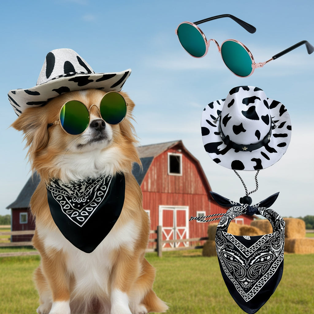 Lunette pour chien | Style Western +Chapeau et bandana 2