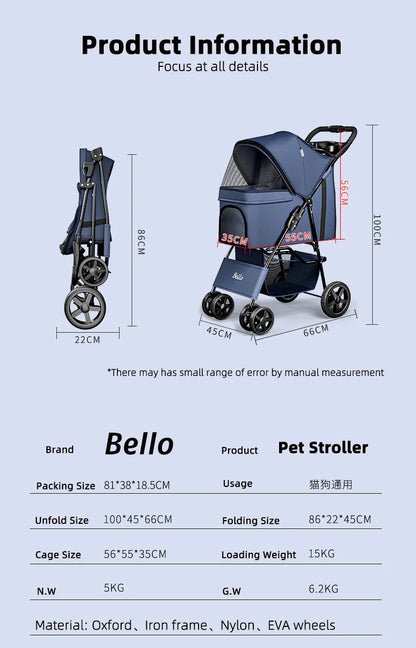 Poussette pour chien- Bello Basic Pet stroller