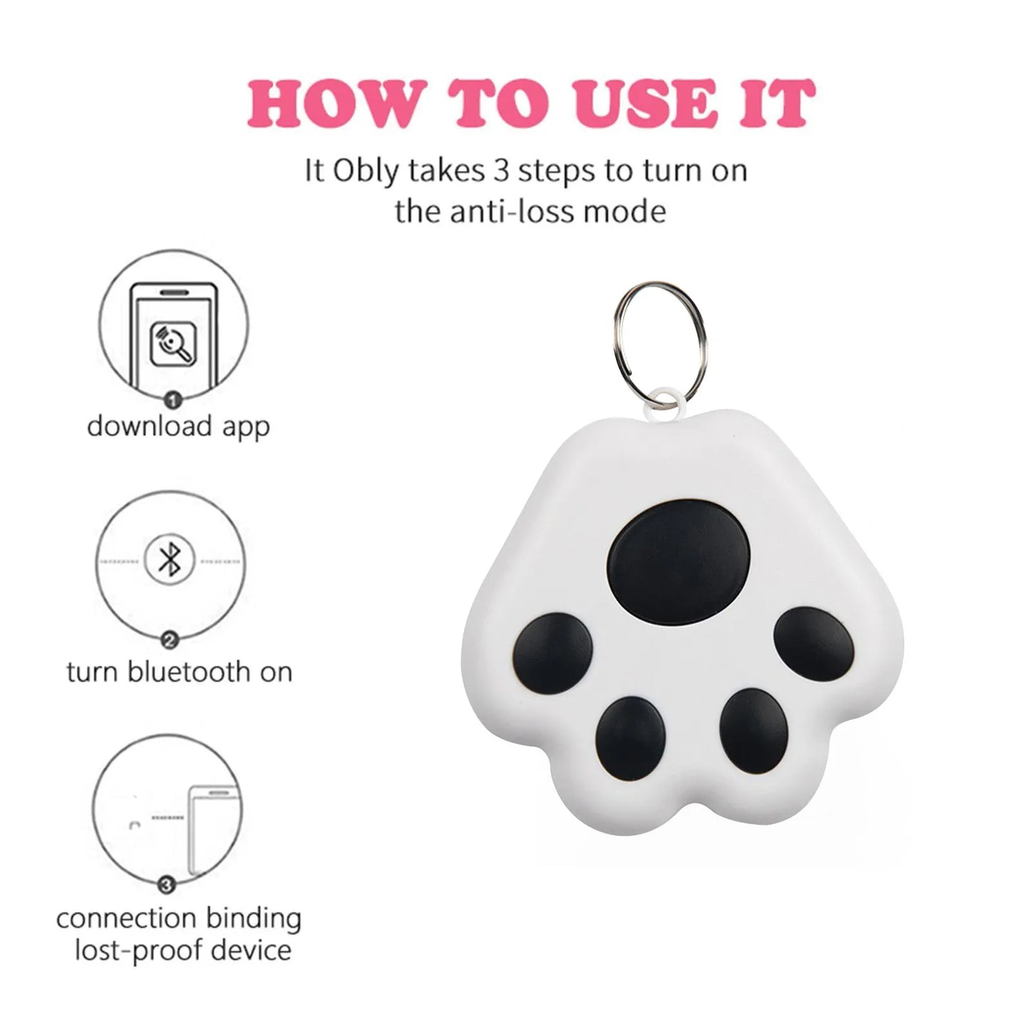 Collier gps pour chien- GPS Tracker Bluetooth 5.0 Anti-Lost