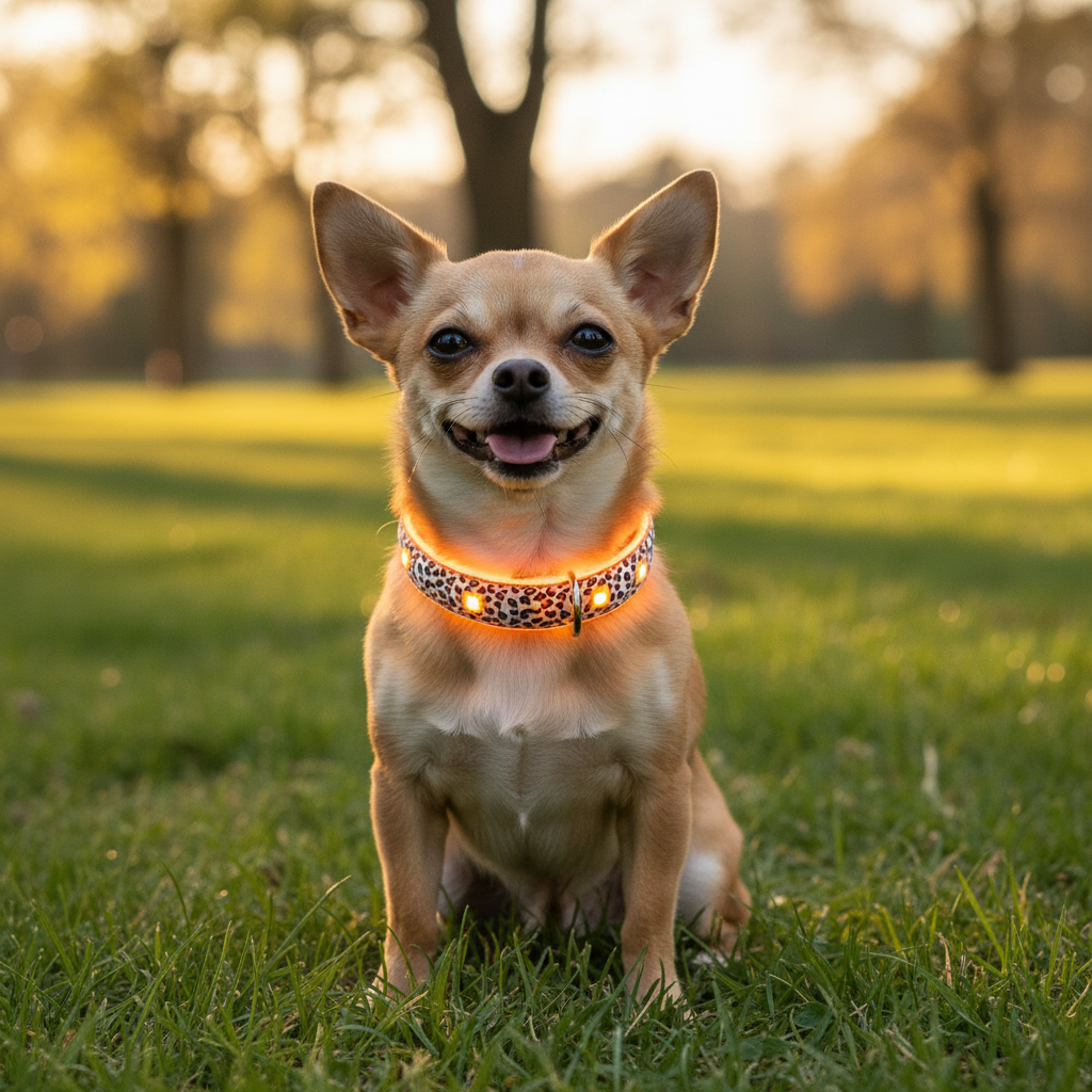 Collier chien lumineux-Léopard LED