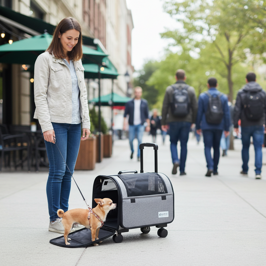 Cage de transport pour chien- Dog Trolley Rolling Luggage