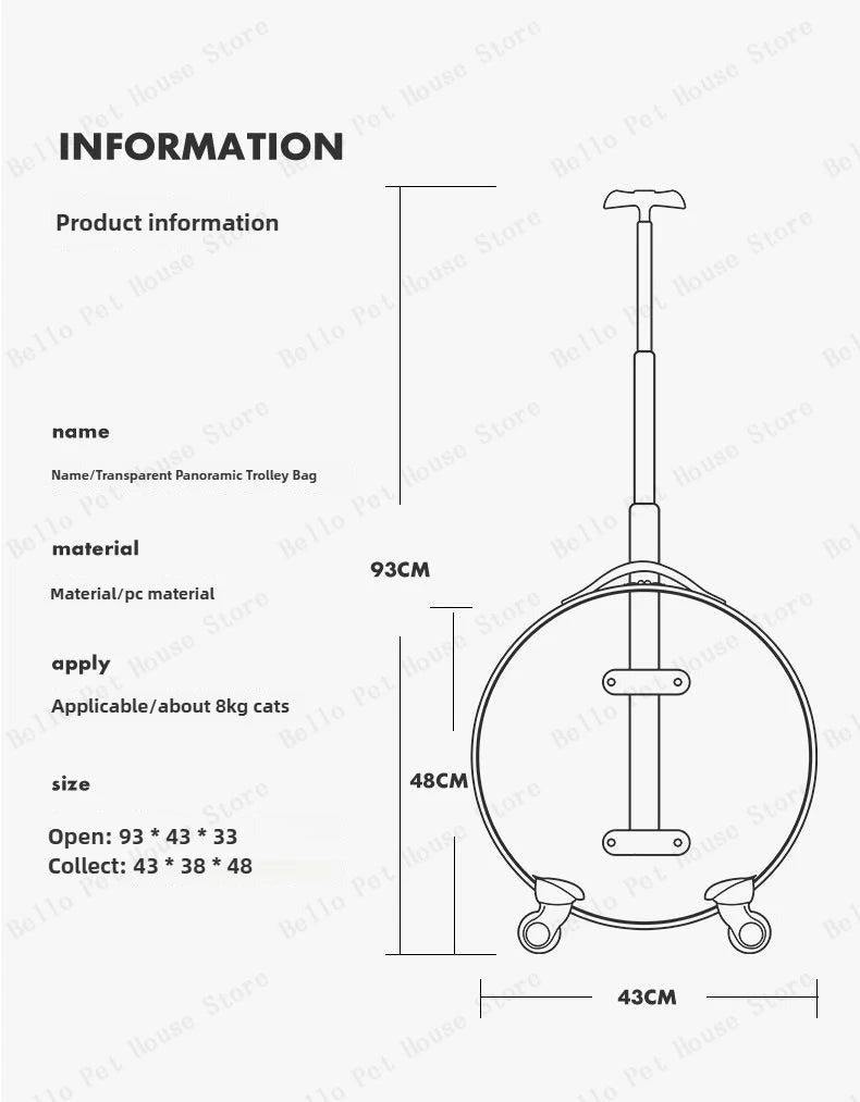 Cage de transport chien- Bulle transparente