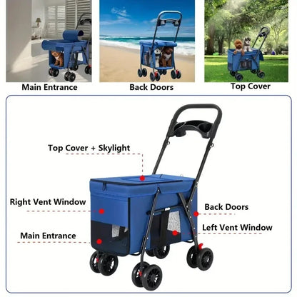 Poussette pour chien- Pet Wagon Stroller