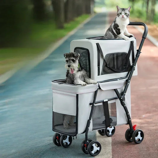 Poussette chien- Multifunctional double-layer