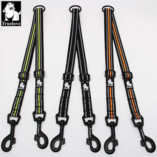 Laisse pour chien- Truelove Reflective Nylon Double Dog Leash