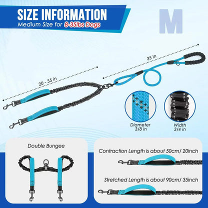 Laisse pour chien- Double 360 Swivel
