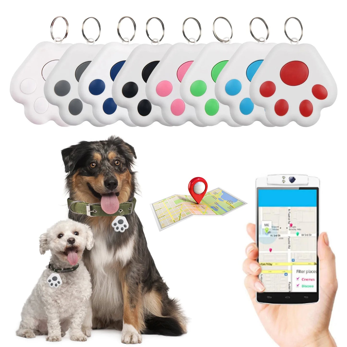 Collier gps pour chien- GPS Tracker Bluetooth 5.0 Anti-Lost