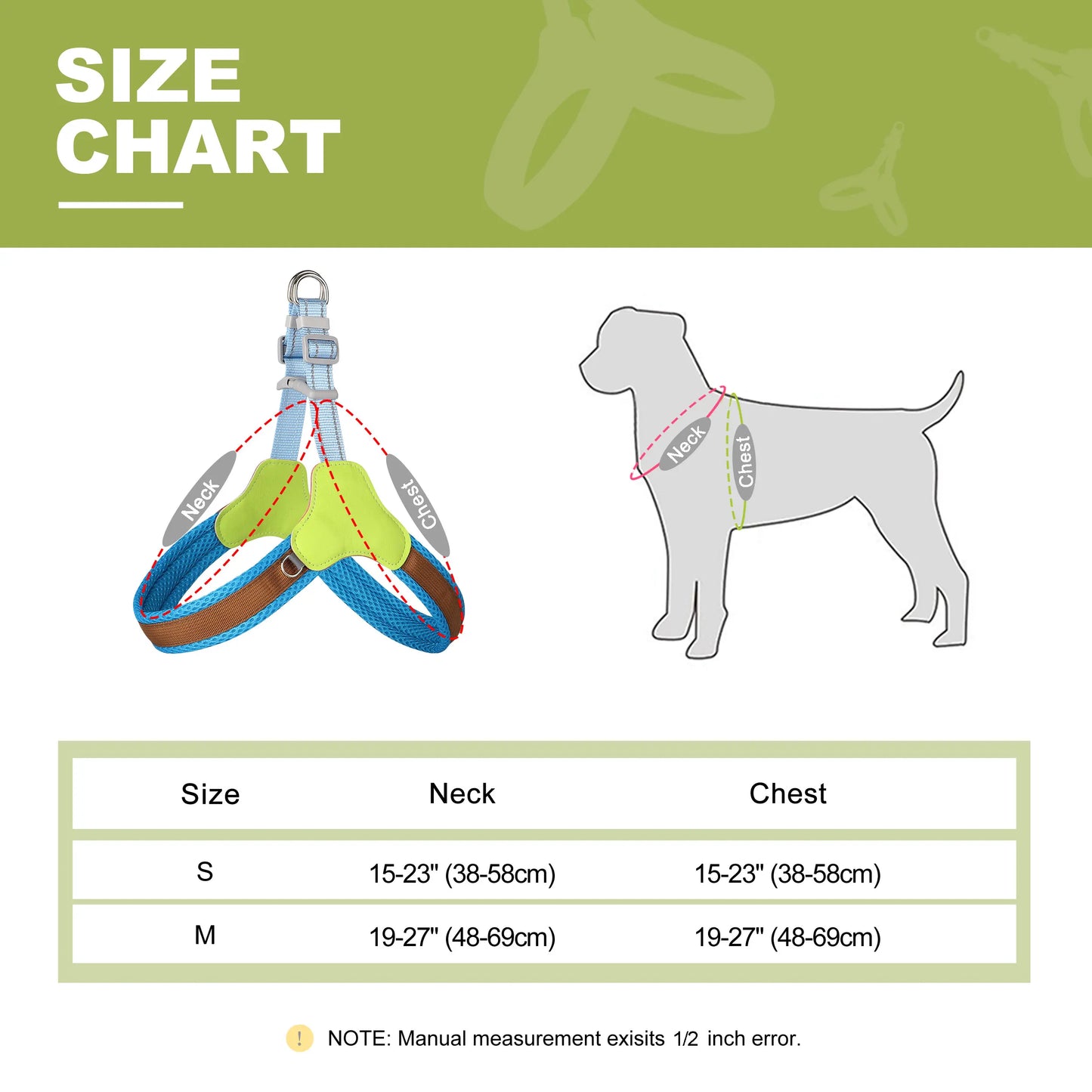 Harnais chien anti traction- Didog Couleur Vive