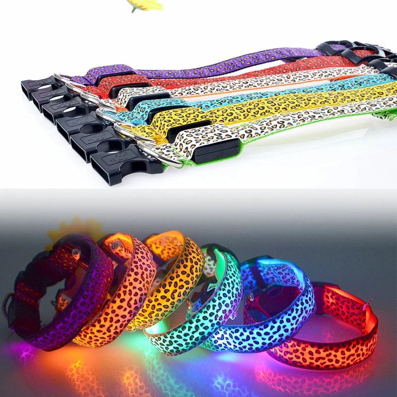 Collier chien lumineux-Léopard LED