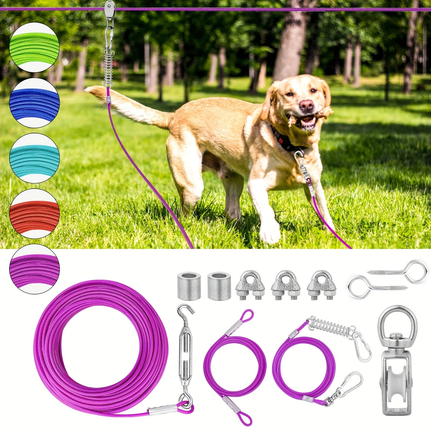 Longe pour chien- Dog Zipline