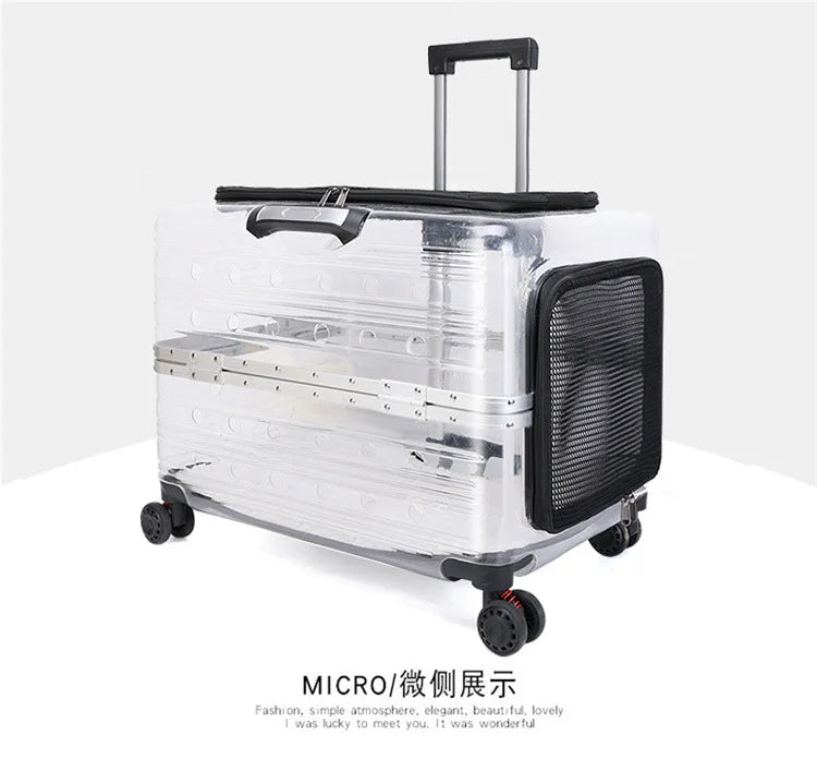 Cage pour chien - NIOPEPPA Suitcase Transparent - Le Chihuahua Voyageur