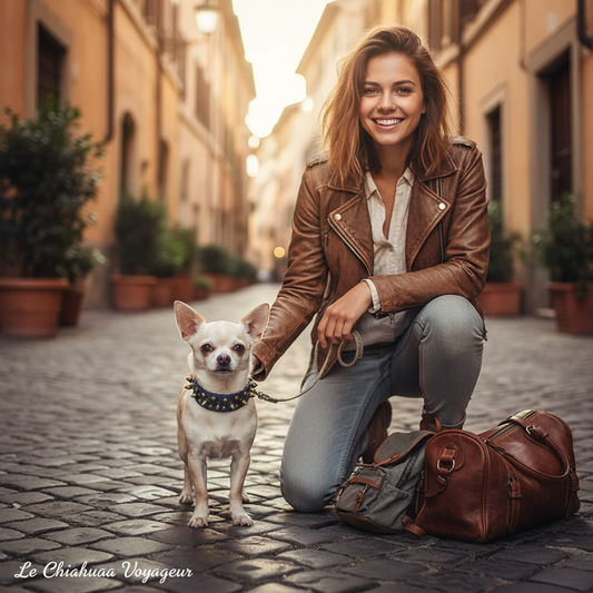 Collier de dressage pour chien- Vintage brass rivet