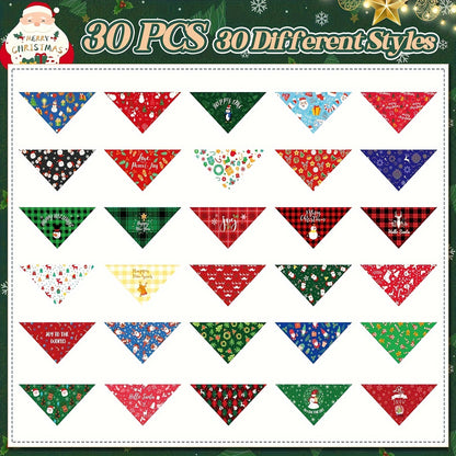 Bandana pour chien | Festif de Noël 30pcs