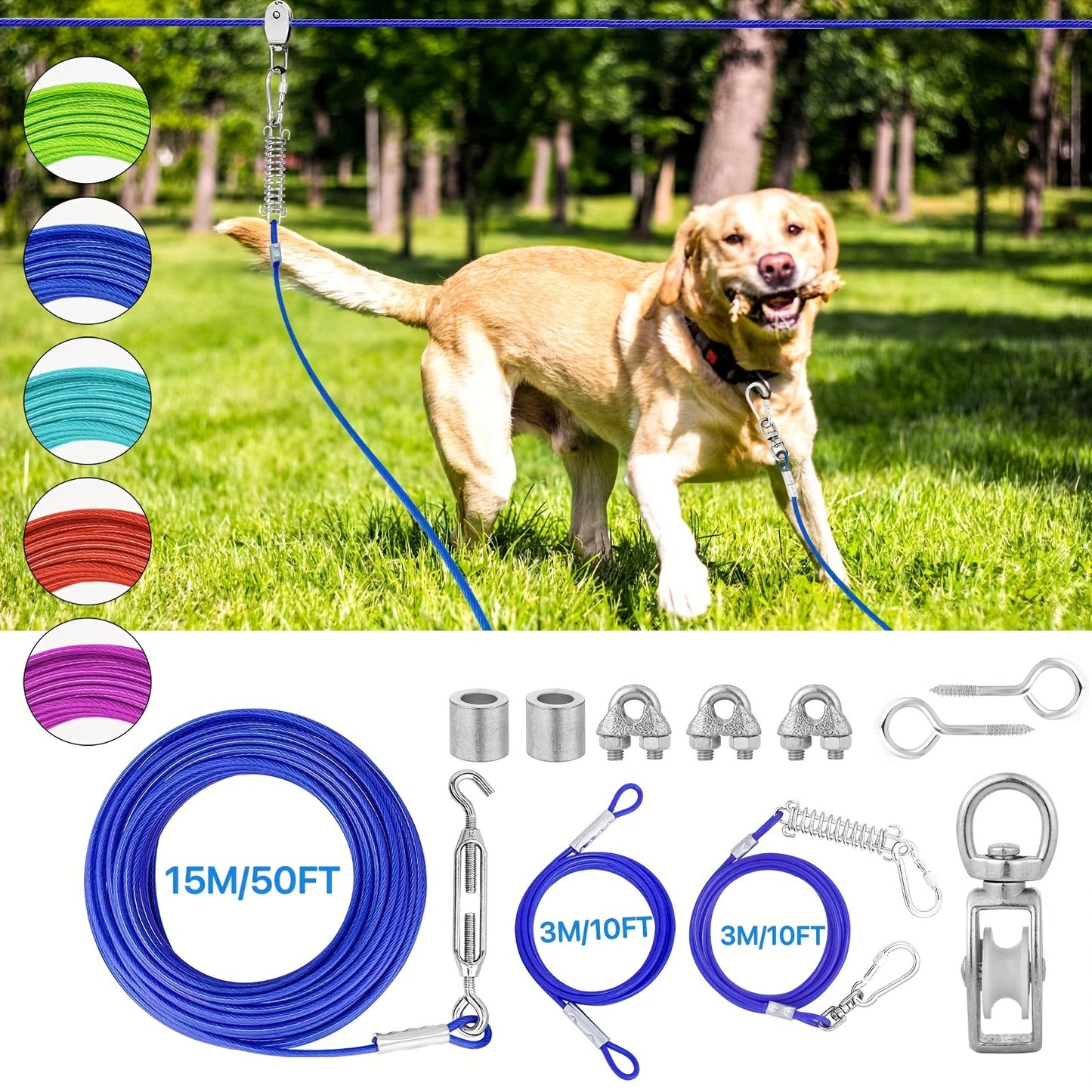 Longe pour chien- Dog Zipline