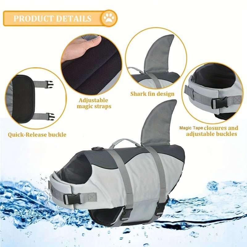 Gilet de sauvetage chiens - Shark Dog Life Jacket - Le Chihuahua Voyageur