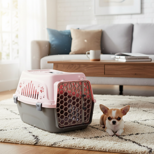 Cage chien- Cage Rigide * Rose