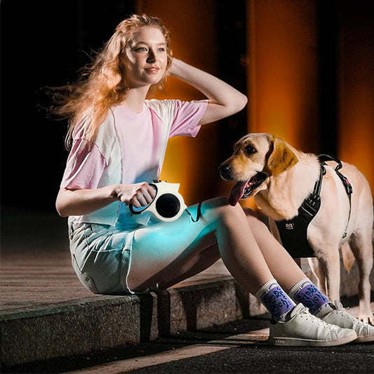 Laisse pour chien-Enroulable Lumineuse
