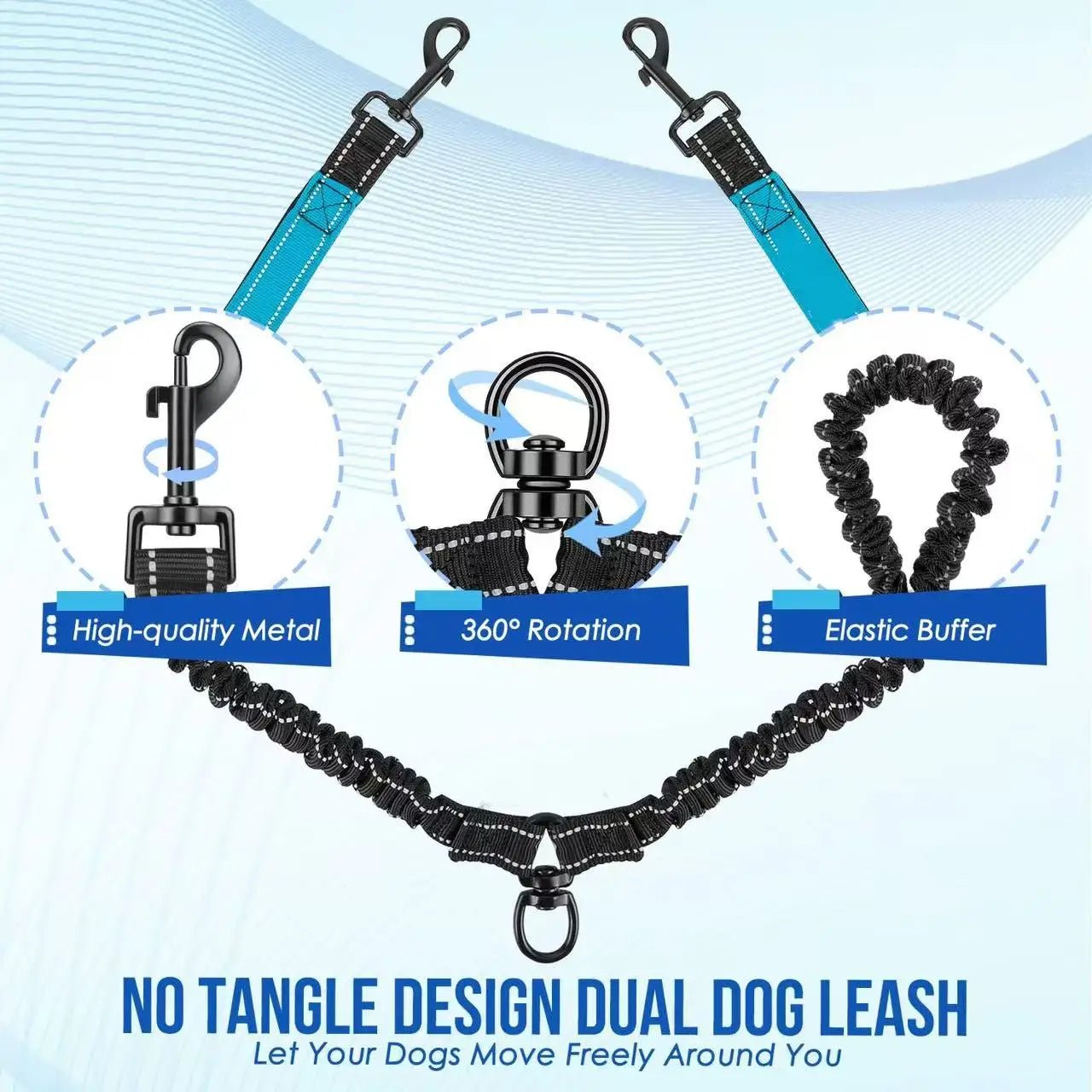 Laisse pour chien - Double 360 Swivel - Le Chihuahua Voyageur
