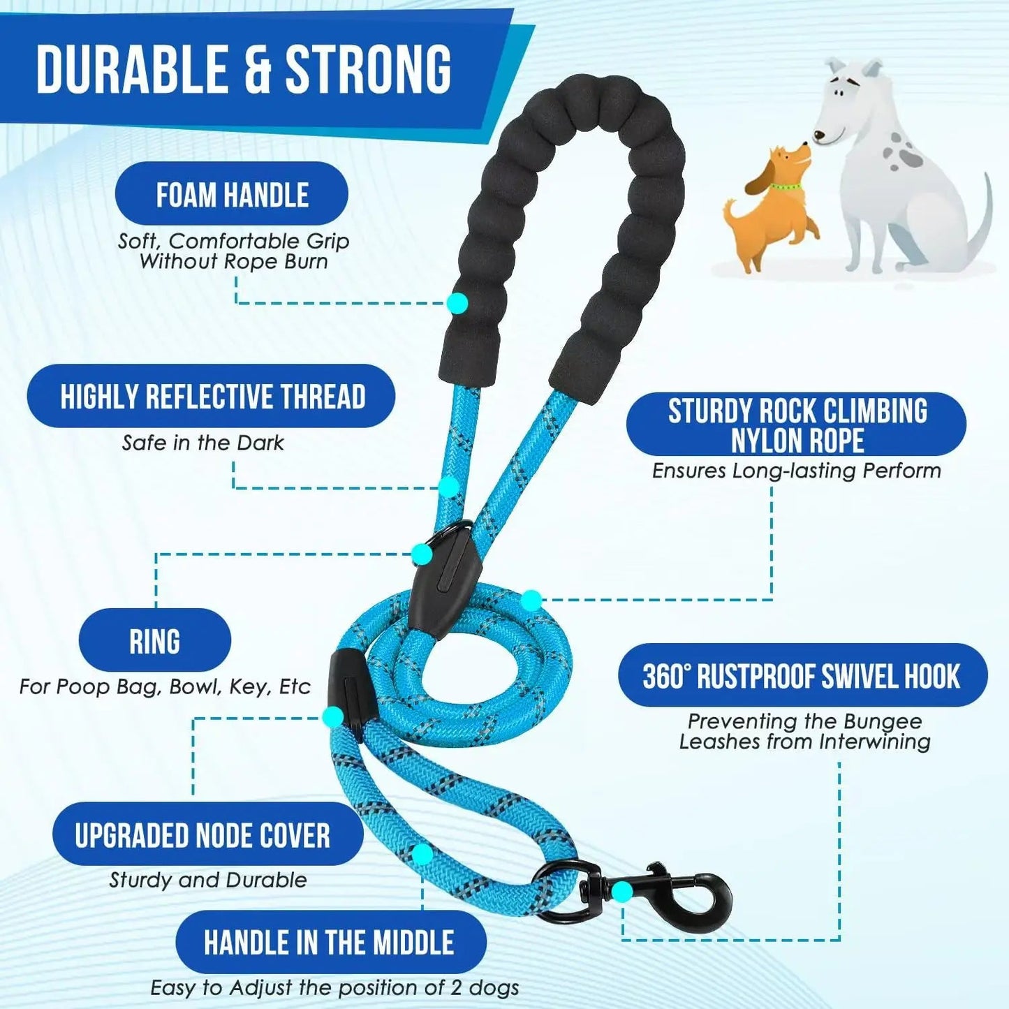 Laisse pour chien - Double 360 Swivel - Le Chihuahua Voyageur