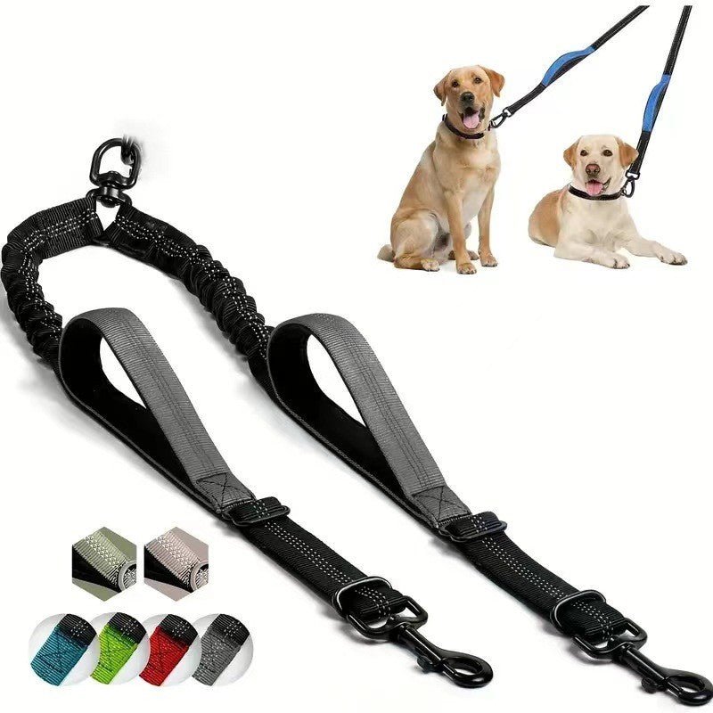 Laisse pour chien - Double rallonge anti - choc - Le Chihuahua Voyageur