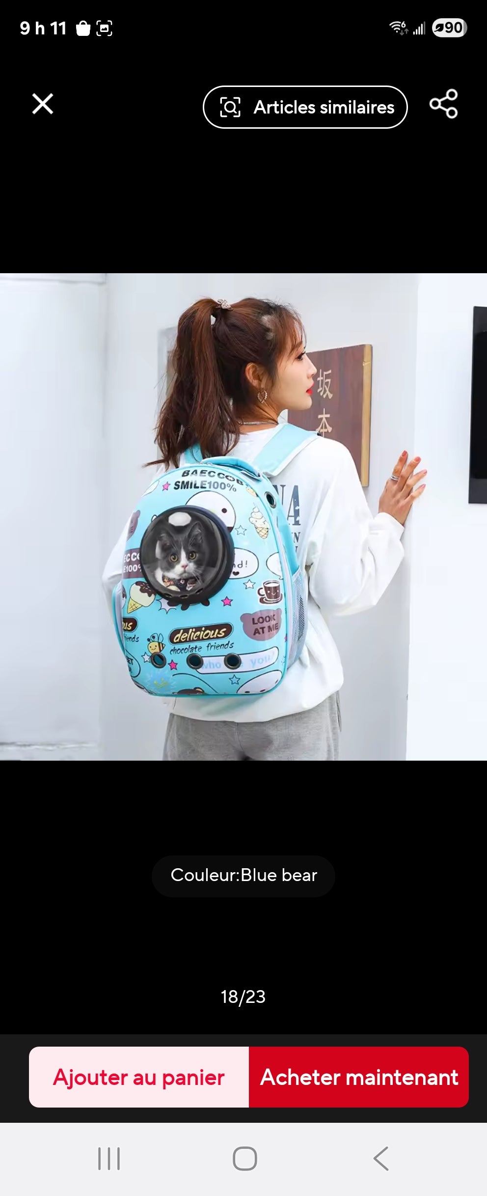 Sac a dos pour chien- Capsule Vibrante Aixiangru