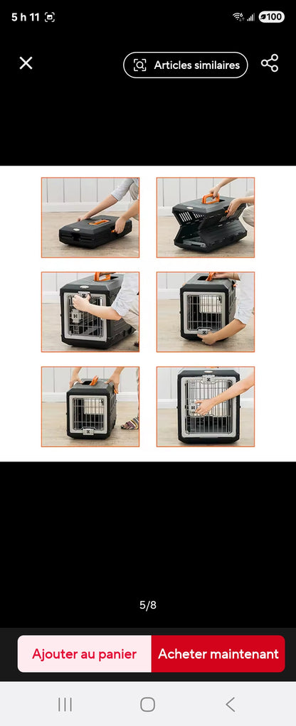 Cage de transport pour chien - Robustesse pratico-pliante